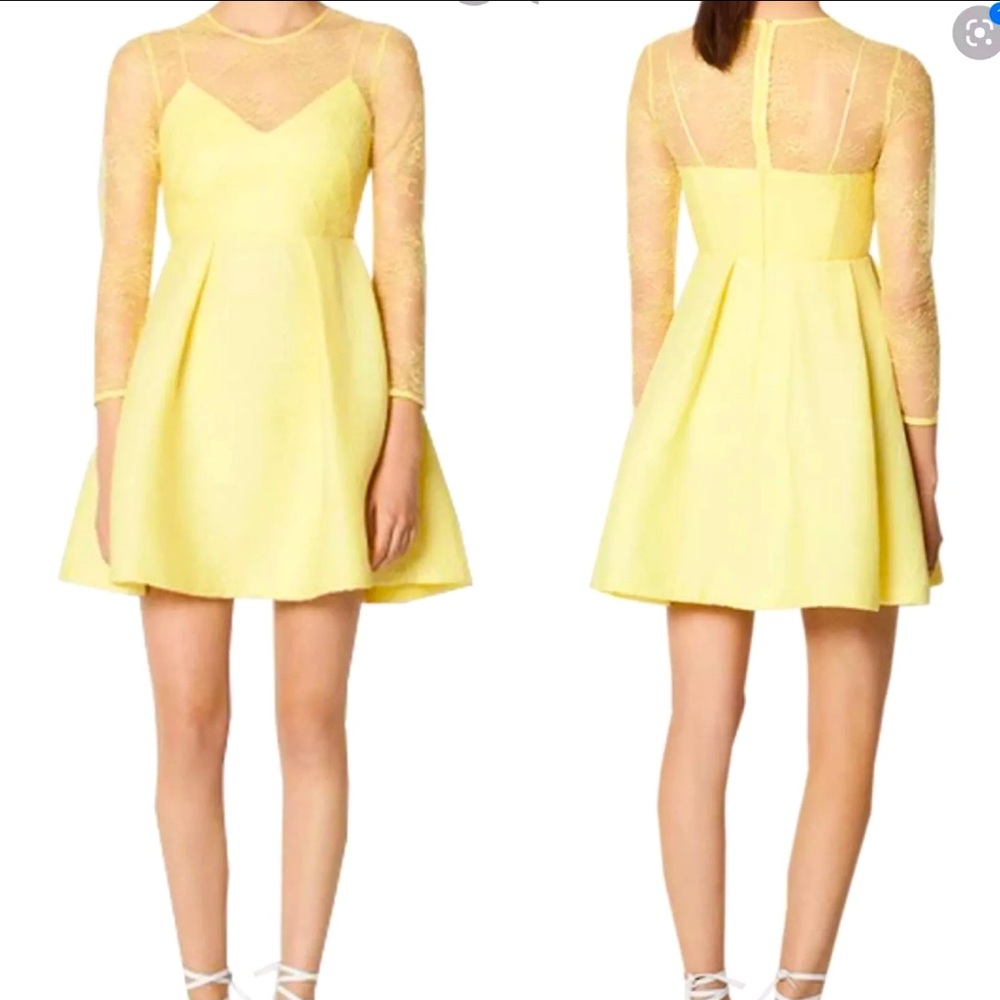 Sandro Yellow Sweetheart A-Line Dress